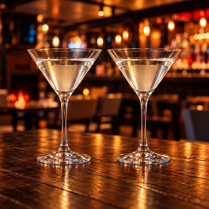 Martini Dry — dos vasos iguales, 2 por 1